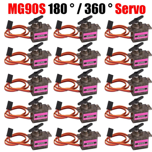 5/10/20PCS MG90S Metal Gear RC Micro Servo 180°/360° 13.4g Motor for RC Helicopter Car Boat Model Toy Control.