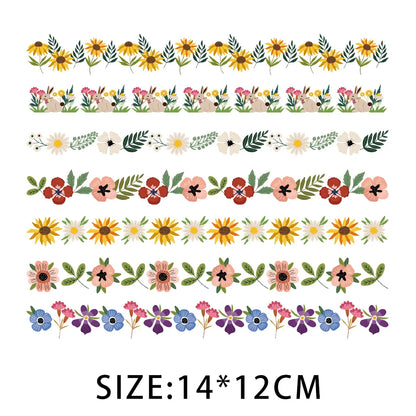 Cartoon Pflanze Blumen Aufkleber Wärmeübertragung PVC Patch Hitzeempfindliche Patches Bügelaufkleber auf Kleidung DIY Applikationen.