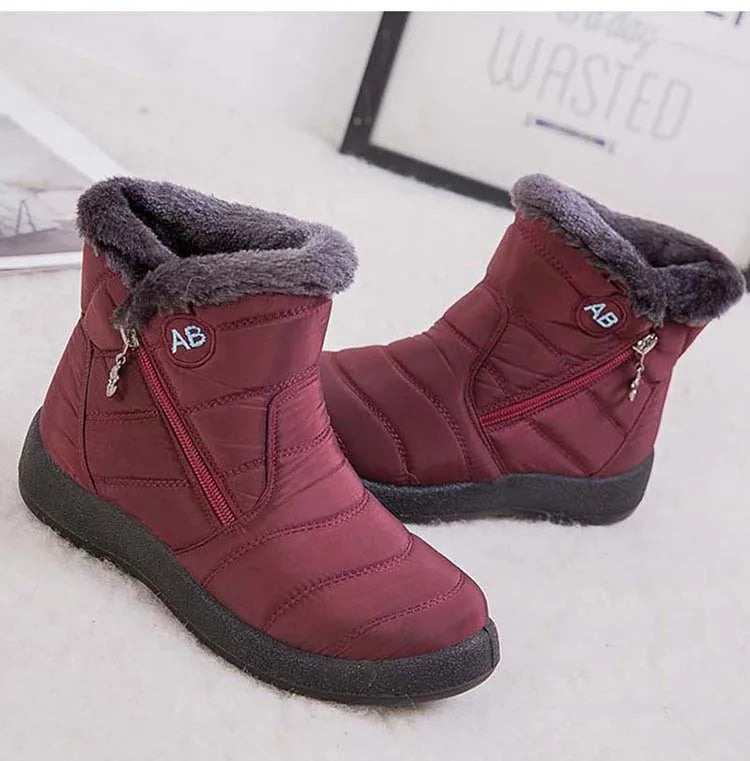 Snow Women Boots Comfortable Women's Boots Waterproof Women Shoes Zipper Shoes Woman Soft Fur Women's Winter Boots Botas Mujer.