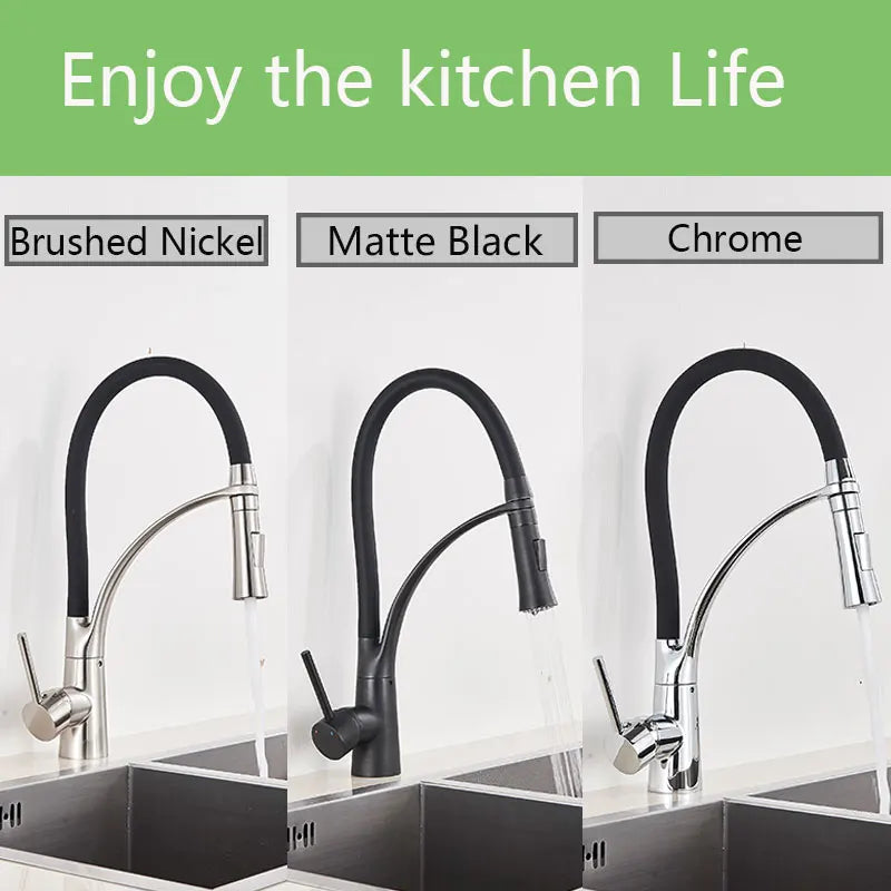 Kitchen Faucet Swivel Pull Down Black Hose Kitchen Sink Faucet Sink Tap Mounted Deck Bathroom Hot And Cold Water Mixer Crane