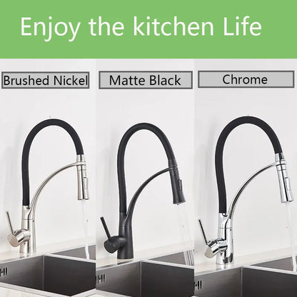Kitchen Faucet Swivel Pull Down Black Hose Kitchen Sink Faucet Sink Tap Mounted Deck Bathroom Hot And Cold Water Mixer Crane