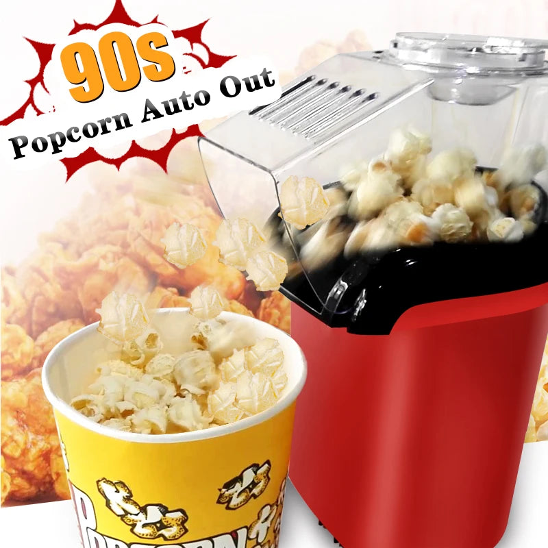 Oil-free air Corn machine,Pipoqueir eletrica hot air machine Mini Popcorn maker machine-1200W Household Healthy home kitchen.