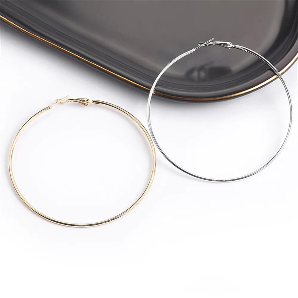 3pair/set Punk Hoop Earrings Set Big Circle Earrings Jewelry For Women Girls Steampunk Ear Clip Fashion Ear Ring Accessories New.