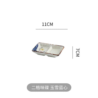 Japanese Style Set Tableware Cuisine Restaurant Commercial Retro Plate Rectangular Ceramic Net Red Tray Sushi Plate Dish.