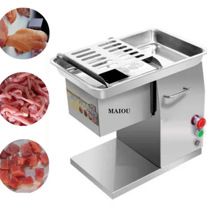 Meat Slicer Stripping Cutter Machine,Fresh Meat Cube Dicer Cutting Machine 110/220V 400kg/h.