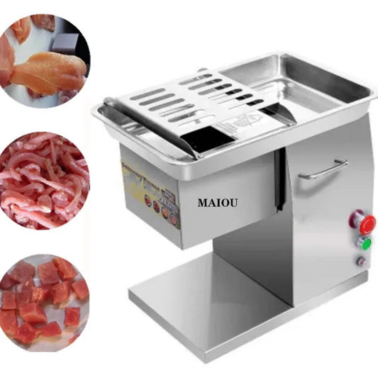 Meat Slicer Stripping Cutter Machine,Fresh Meat Cube Dicer Cutting Machine 110/220V 400kg/h.