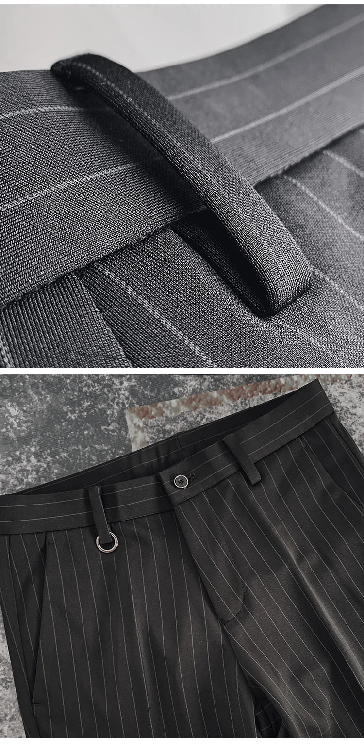 Men Suit Pants Formal Trousers Pantalone Hombre Stretch Slim Solid Color Casual Dress Full Length Pants Fashion New Men Clothing.