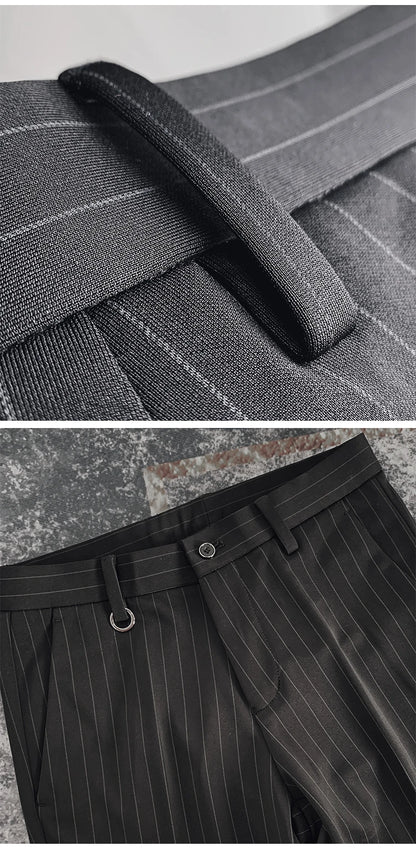 Men Suit Pants Formal Trousers Pantalone Hombre Stretch Slim Solid Color Casual Dress Full Length Pants Fashion New Men Clothing.