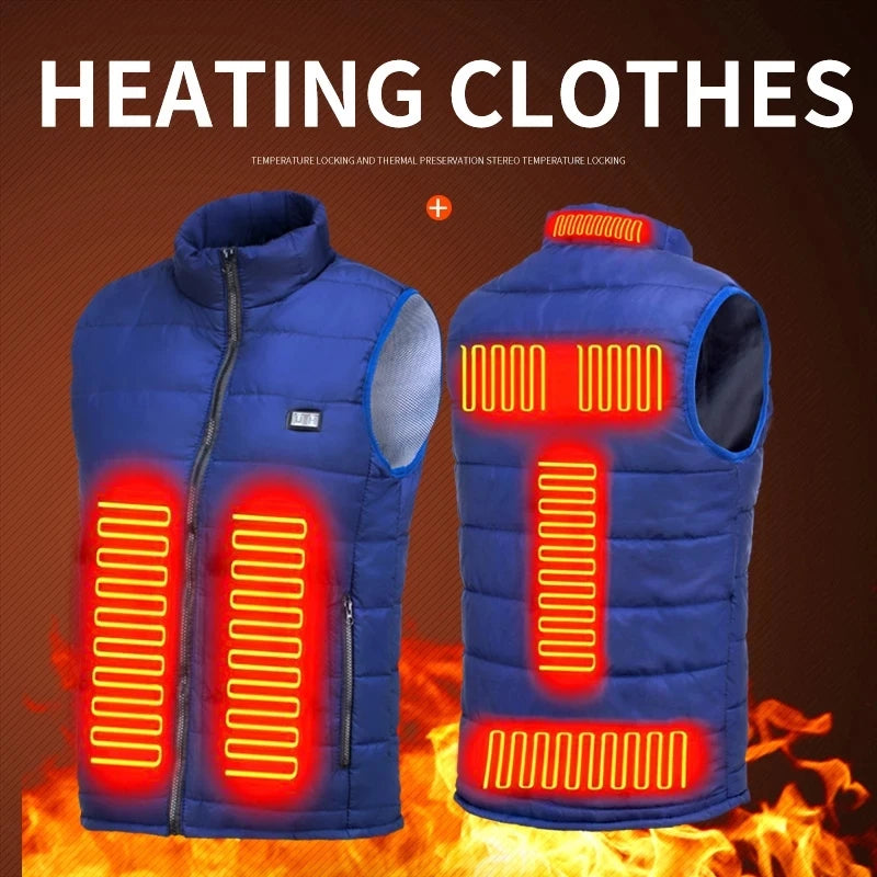 9 Heated Vest Zones Electric Heated Jackets Men Women Sportswear Heated Coat Graphene Heat Coat USB Heating Jacket For Camping.
