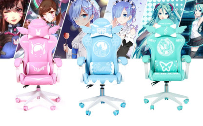 Niedliche elektronische Musik Mädchen rosa Shilla Gaming Stuhl Home Office lässig Computer Stuhl heben rotierenden Cartoon Cartoon Stuhl