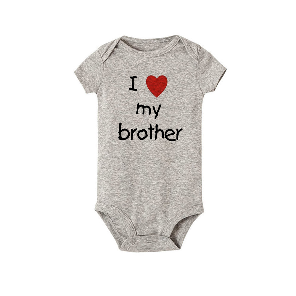 Ich liebe meine Schwester Bruder Zwillinge Baby Kurzarm Body Neugeborene Baby Jungen Mädchen Säugling Sommer Strampler Kleidung Overall Geschenke.