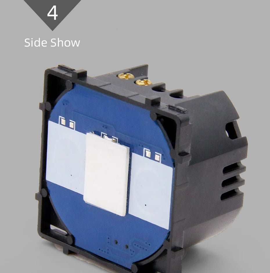 BSEED 1/2/3Gang Wand-Touch-Schalter-Funktionstaste, die Basis von Lichtschaltern, Schalterteil ohne Glasscheibe, Ein-Aus, 1/2Weg.