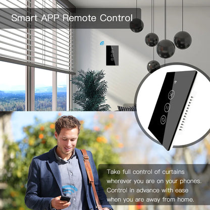 US EU WiFi RF433 Smart Touch Vorhang Rollos Motorschalter Tuya Smart Life App Fernbedienung Funktioniert mit Alexa Google Home.