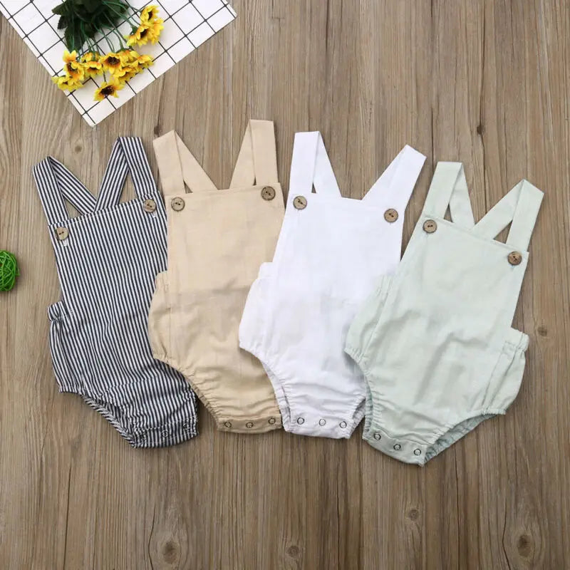 11 farbe Neugeborene Jungen Mädchen Body Sommer Taste Overall Striped Beiläufige Sleeveless Backless Solide Outfits Kleidung.