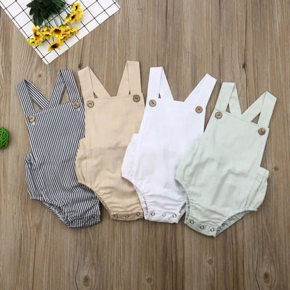 11 farbe Neugeborene Jungen Mädchen Body Sommer Taste Overall Striped Beiläufige Sleeveless Backless Solide Outfits Kleidung.
