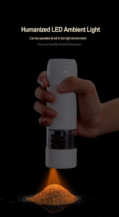Electric Automatic Salt and Pepper Grinder Set Rechargeable With USB Gravity Spice Mill Adjustable Spices Grinder Kitchen Tools