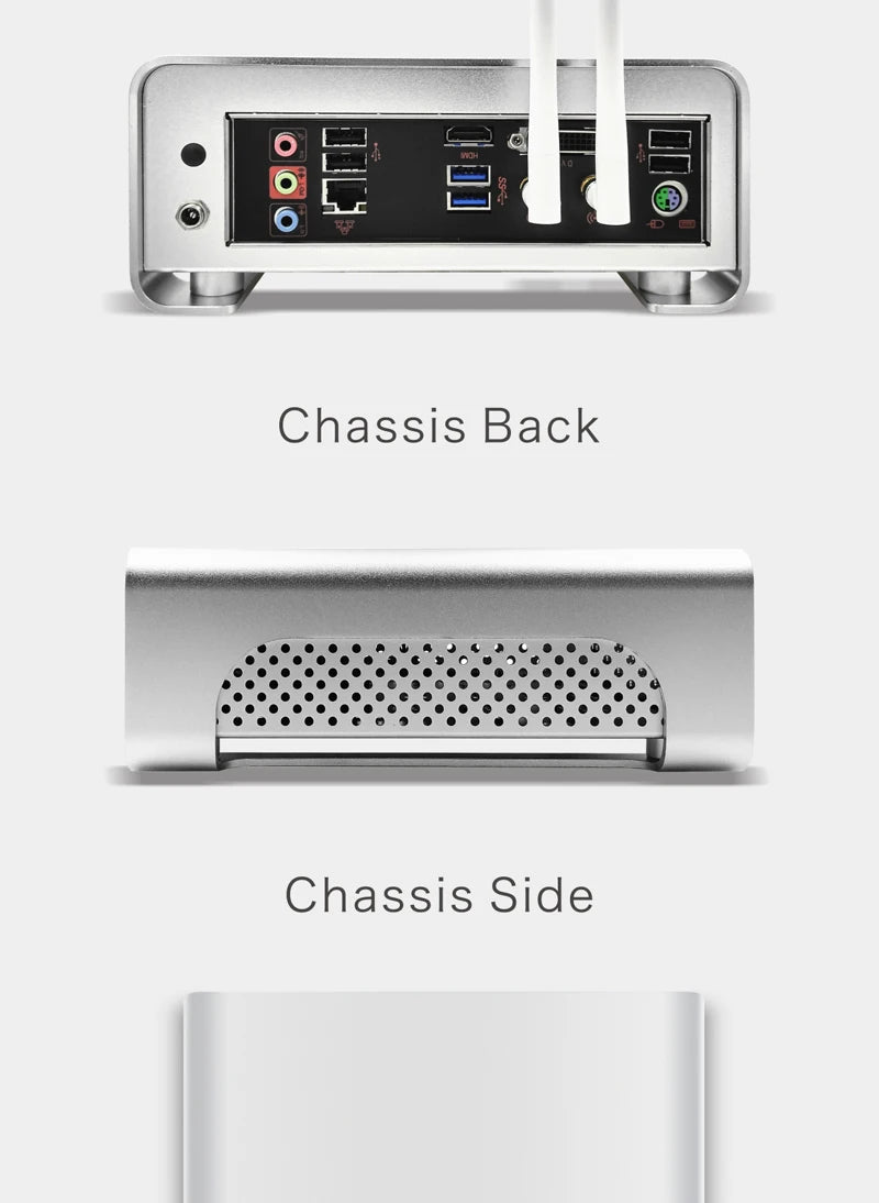 METALFISH MetalGear Plus Aluminum Mini HTPC Case Mini ITX Cases Computer Gaming PC Desktop Case.