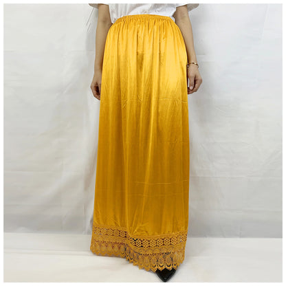 12pcs/1 dozen Muslim Women skirt Extender Slips Lace Skirts Knee Stretch High Waist Skater Flared Pleated Swing Skirt Loose.