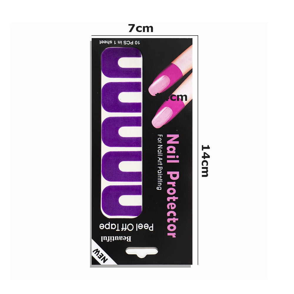 10/20/50 Pcs U-shape Spill-proof Anti-overflow Nail Polish Paint Varnish Peel Off Tape Finger Cover Nail Protector Stickers.