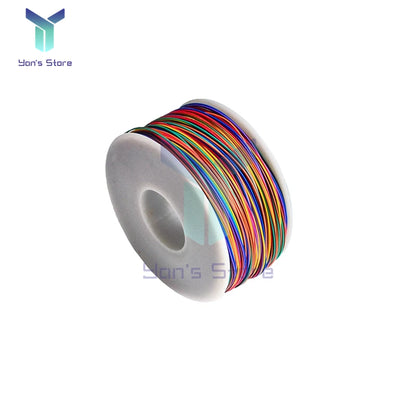 250M 30AWG Wire Cable 8 Color PCB Soldering Fly Iine 0.55mm Breadboard Jumper Colored Insulation Wrap Cable Tinned Pure Copper.