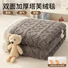 Lamb Fleece Double-Sided Velvet Blanket Double-Layer Thickened Woven Polyester Wearable Blanket