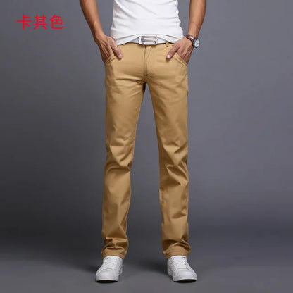 2022 Spring summer New Casual Pants Men Cotton Slim Fit Chinos Fashion Trousers Male Brand Clothing 9 colors Plus Size 28-38