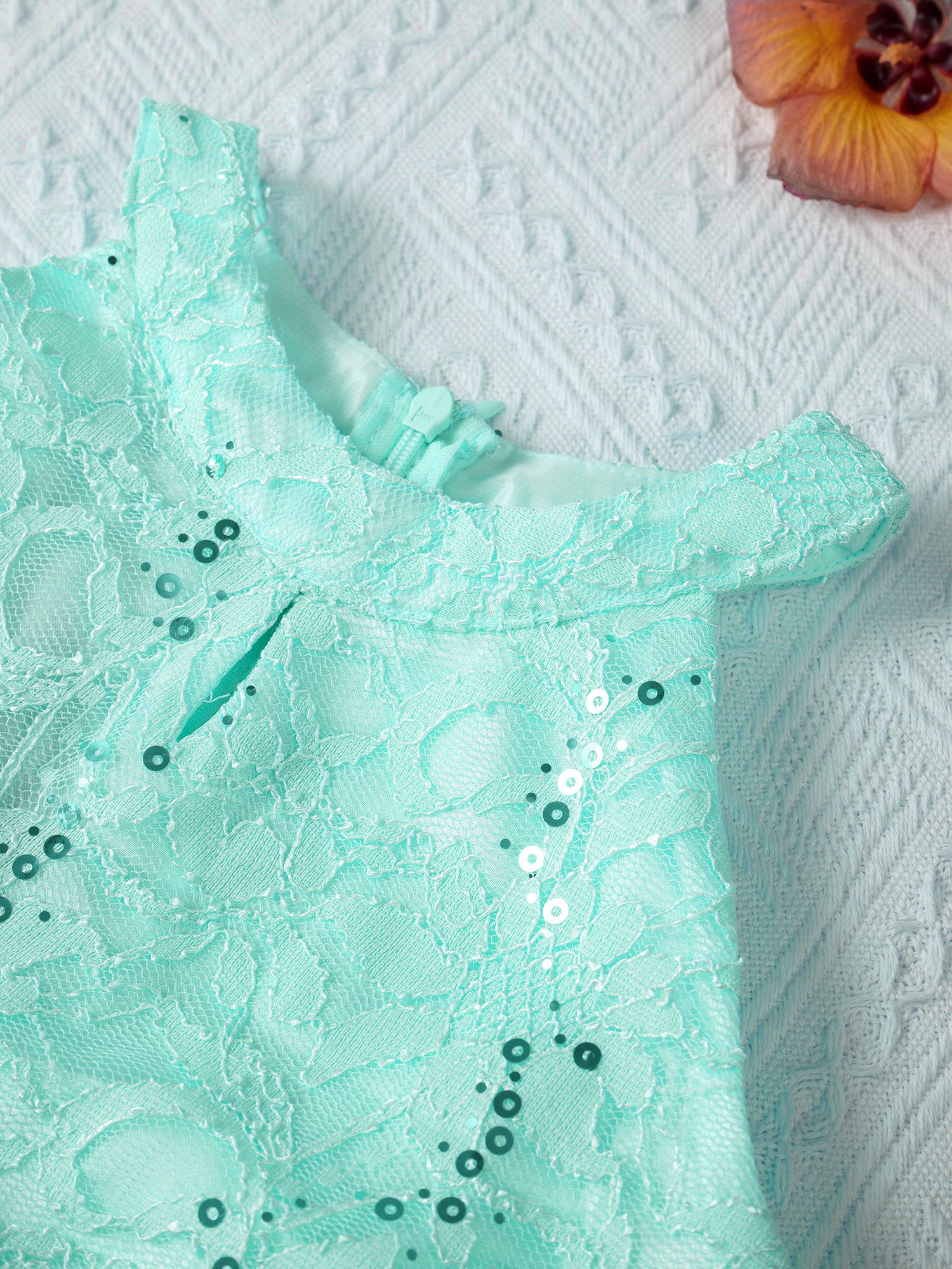 Kinder Mädchen Hochzeit Geburtstag Party Kleid Ärmelloses Blumen Spitze Strass Tanz Kleid Body für Pageant Bühne Leistung.