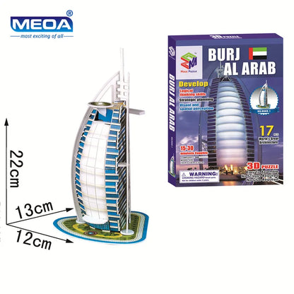 40 Style World Famous Architecture Building 3D Puzzle Model Construction 3D Jigsaw Puzzle Toys For Kids Christmas Gift.