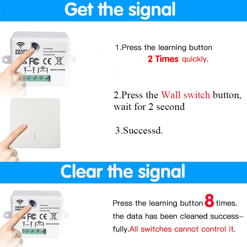 Wireless Smart Switch Licht 433 Mhz RF 86 Wand Panel Schalter mit Fernbedienung Mini Relais Empfänger 220 V Hause led Licht Lampe Fan.