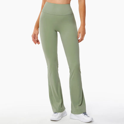 New Arrival Lulu Micro Stretch Wide Leg High Waist Yoga & Fitness Pants Naked Sports Wear Solid Pattern for Running Exercise.