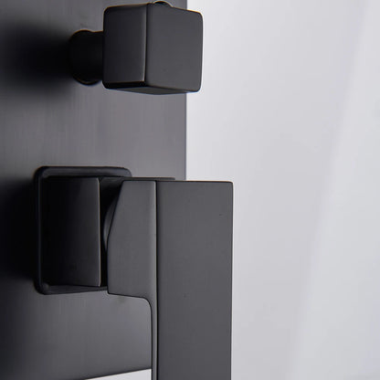 Black Shower Faucets System Bathroom Wall Mounted Rainfall Shower Kit Concealed Embedded Box Hot Cold Water Mixer Tap SUS304