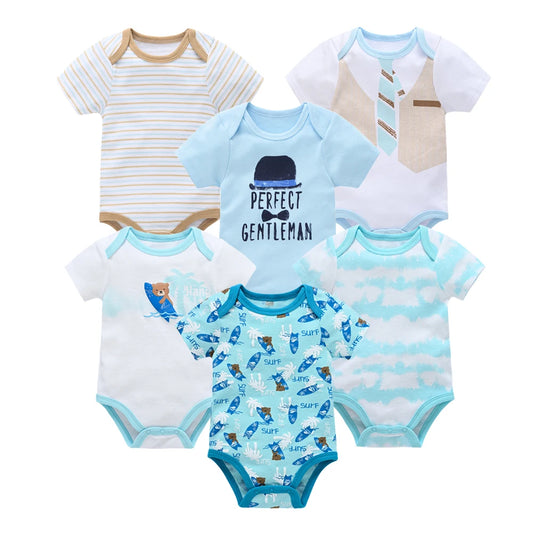 Kavkas 3-6 Teile/los Baby Jungen Body Kurzarm Baumwolle Neugeborene Kleidung Cartoon Print Sommer Kleinkind Overalls.