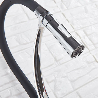 Kitchen Faucet Swivel Pull Down Black Hose Kitchen Sink Faucet Sink Tap Mounted Deck Bathroom Hot And Cold Water Mixer Crane