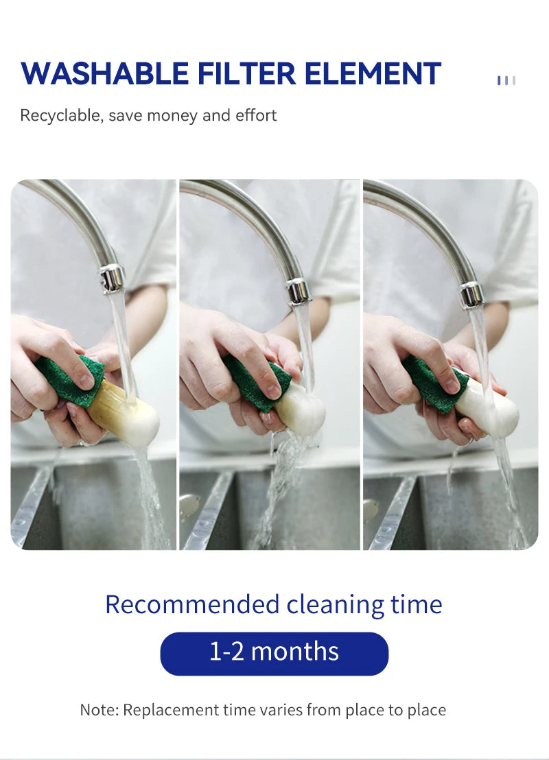 Wheelton Stainless Steel Kitchen Tap Filter Household Ceramic Water Purifier Faucet Water Filter  Activated Carbon Filtration.