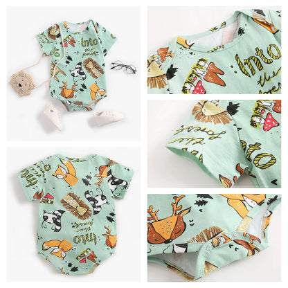 Sanlutoz Kurzarm Baby Jungen Mädchen Sommer Bodys Baumwolle Kleinkinder Kleidung Onesies Niedlichen Cartoon Druck.