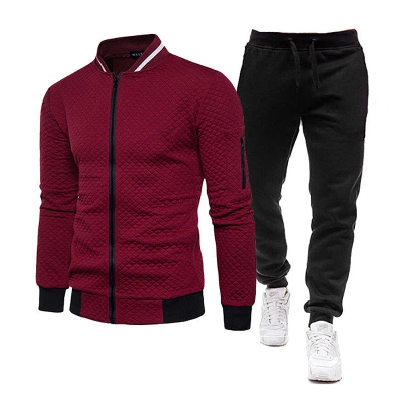Mens Tracksuit Set Two Piece Tracksuit Men Sports Wear Fashion Colorblock Jogging Suit Autumn Winter Men Outfits Gym CLothes Men.