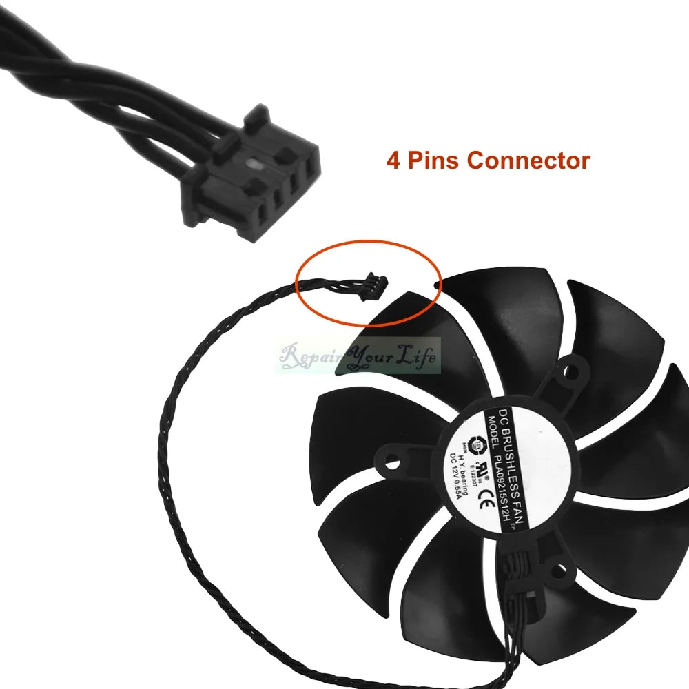 VGA Graphics Card Fans for EVGA GeForce RTX 2060 XC Ultra Gaming 6GB GDDR6 Dual HDB 06G-P4-2166-KB PLA09215S12H PLD09220S12HS.