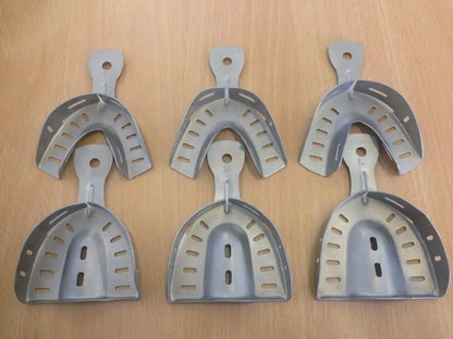 1 Set Dental Lab Equipment L/M/S Size Upper Lower Stainless Steel Impression Trays For Dental Lab.