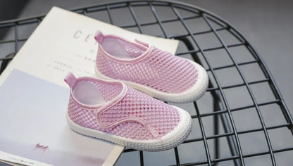 Kids Summer Shoes for Boys Girls Toddlers Children Casual Flats Air Mesh Net Breathable Hollow Cut-outs Sneakers Soft Fashion.