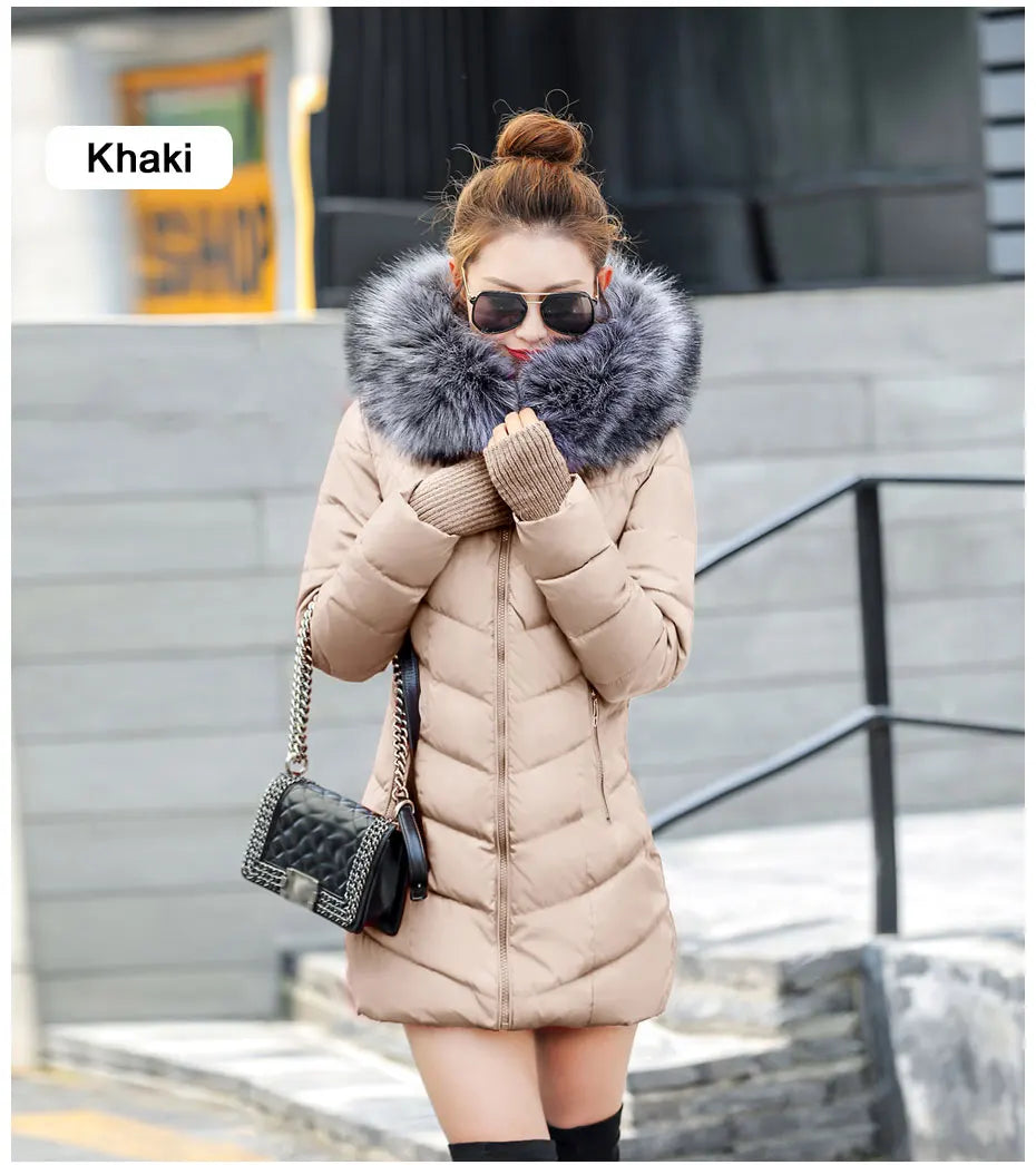 2023 neue Ankunft Mode Schlanke Frauen Winter Jacke Baumwolle Gepolstert Warm Verdicken Damen Mantel Lange Mäntel Parka Damen Jacken