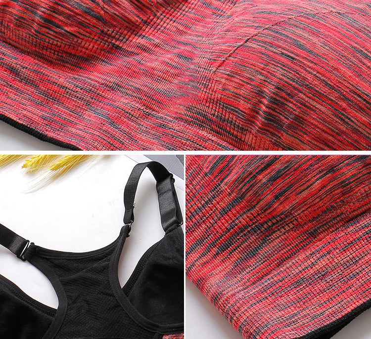 Sofu Cross Back Women Sports Bra Quick Dry Padded Shockproof Gym Fitness Running Sport Brassiere Tops Push Up Bras.