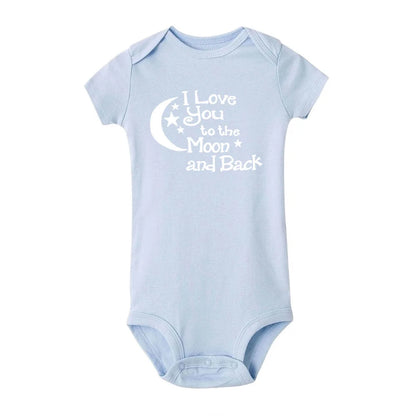 ICH LIEBE DICH ZUM MOND UND ZURÜCK & My Auntie Liebt Mich Gedruckt Jungen Mädchen Infant Playsuits Ein Stück schöne Baby Kid Romper Body.