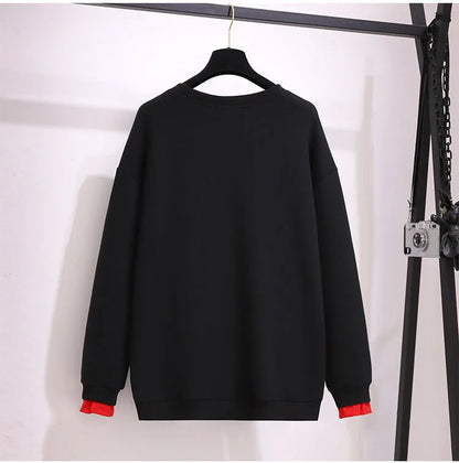 150 kg Übergröße Damen Büste 157 Winter Fleece Lose Pailletten Brief Sweatshirts Rundhals Pullover Top 5XL 6XL 7XL 8XL 9XL.