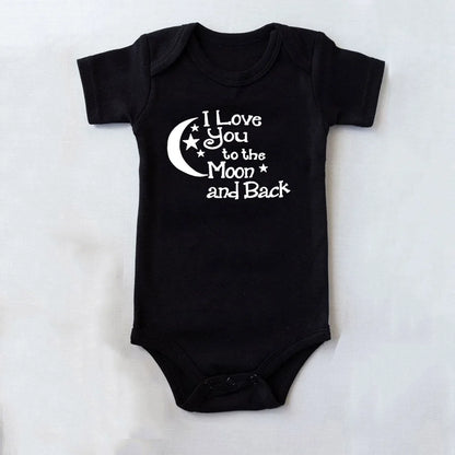 ICH LIEBE DICH ZUM MOND UND ZURÜCK & My Auntie Liebt Mich Gedruckt Jungen Mädchen Infant Playsuits Ein Stück schöne Baby Kid Romper Body.