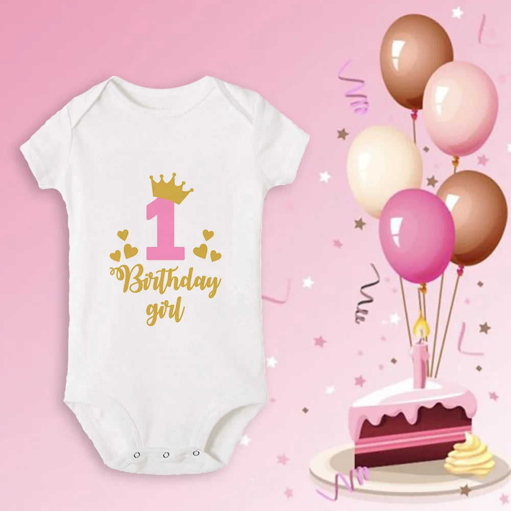 Neugeborenen Baby Ein Jahr Alt Geburtstag Bodys Jungen Mädchen Geboren Krabbeln Nette Drucken Overalls Kleinkind Infant Kleidung Geburtstag Geschenke.