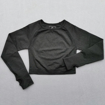 New Seamless Yoga Top Long Sleeve Workout Tops For Women Fitness Gym Crop Top Athletic Gym Shirts Women Sportswear Active