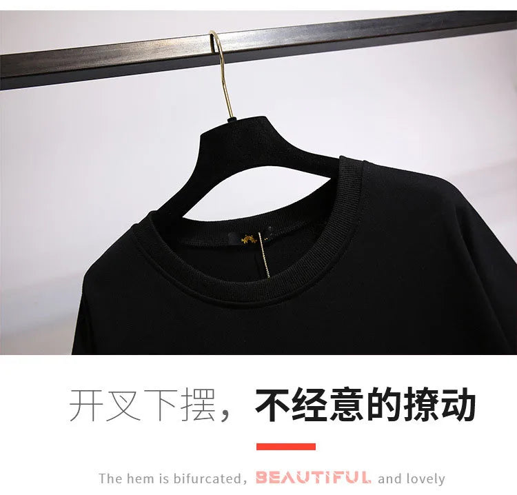 150Kg Plus Größe frauen Herbst Lose Oansatz Sweatshirts Fehlschlag 157cm 6XL 7XL 8XL 9XL 10XL Beiläufige Lange-ärmeln Gefälschte Zwei-stück Top.