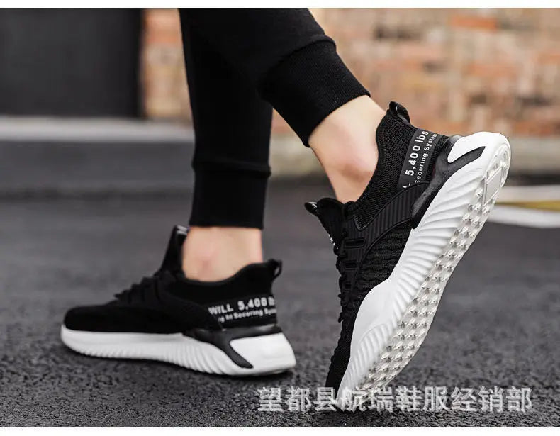 Lace-up Fashion Sneakers Men's Sports Shoes Comfortable Breathable Men Running Shoes Hot Sale Autumn Non-slip Training Shoes.