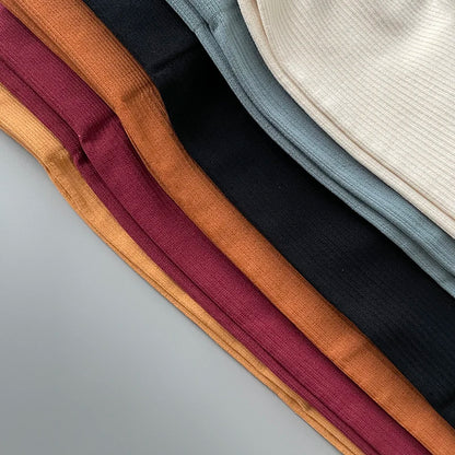 Ribbed Yoga Pants High Waisted Gym Leggings Sport Women Fitness Seamless Female Legging Tummy Control Running Training Tights.