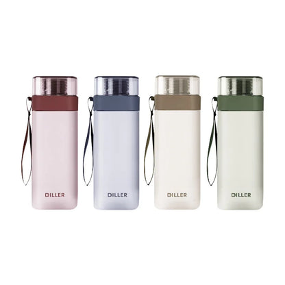 Fashion Square Frosted Plastic Water Bottle Portable Leakproof Transparent Gym Bottle Outdoor Sport Direct Drinking Cup BPA Free.